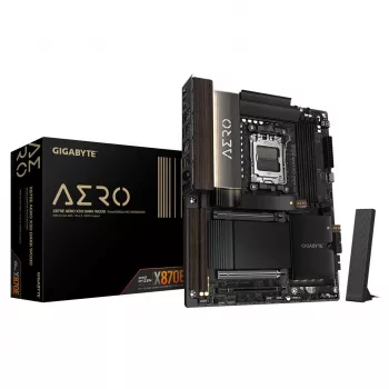 Gigabyte X870E AERO X3D DARK WOOD Motherboard - Supports AMD Ryzen 9000 CPUs, 16+2+2 Phase Digital VRM, up to 9000 MHz DDR5 (OC), 2x PCIe 5.0 + 2x PCIe 4.0, Wi-Fi 7, 5GbE LAN, USB 4
