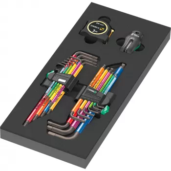 Wera 9740 Hex-Plus L-Key Set Metric 9-Piece with Ball End and Colour Coding