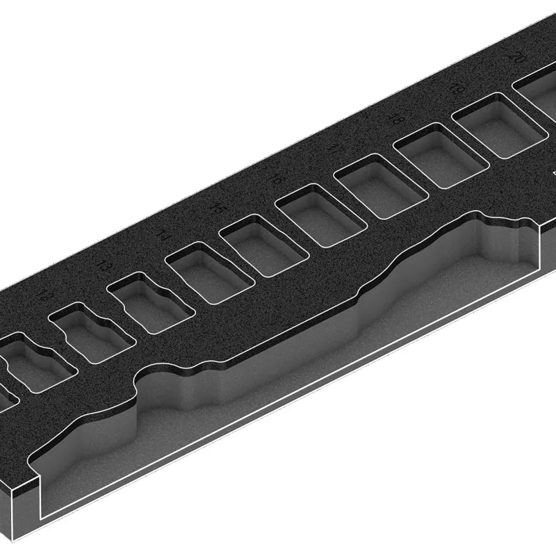 Wera 9722 C Zyklop 1/2 inch Ratchet and Socket Set, 31-Piece, Foam Insert for Workshop Trolley, Black/Grey