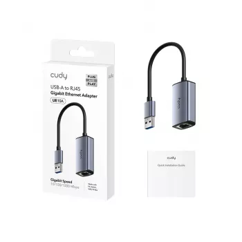 CUDY UE10A USB-A to Ethernet Adapter - Gigabit RJ45 Network Adapter