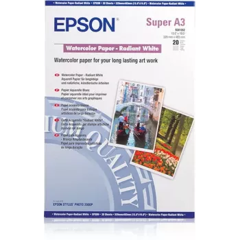 Epson WaterColor Paper Radiant White A3+ 190 g/m² 20 Sheets Inkjet