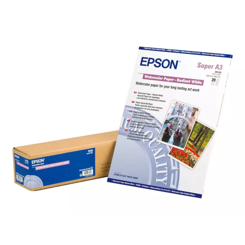 Epson WaterColor Paper Radiant White A3+ 190 g/m² 20 Sheets Inkjet