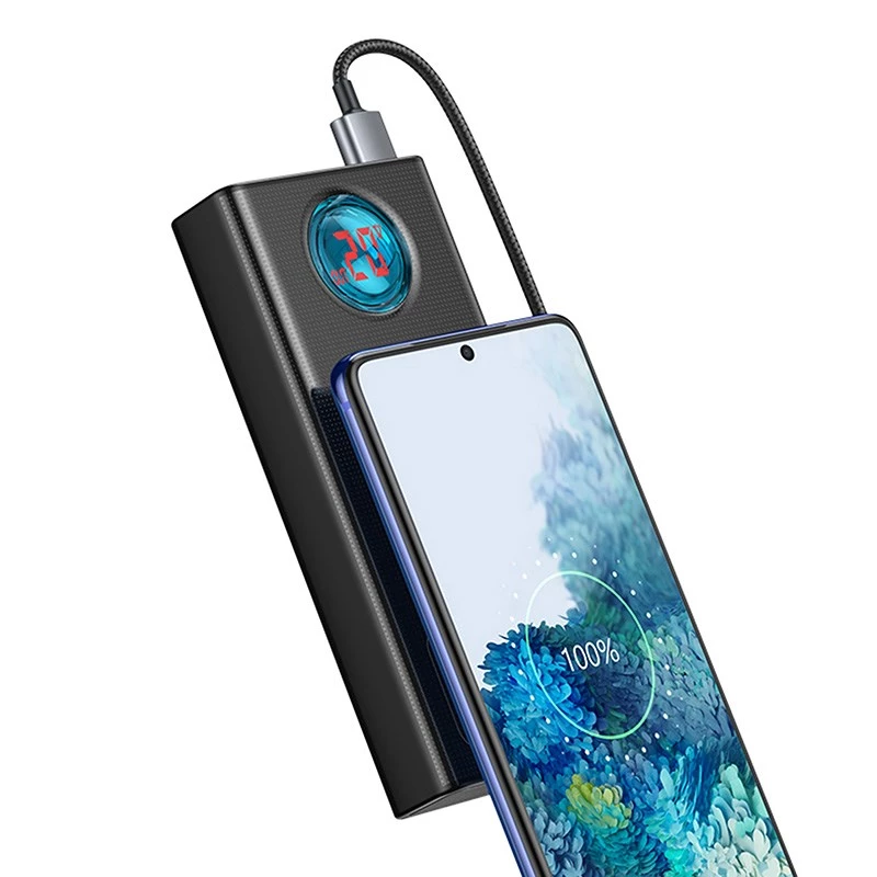 Baseus Amblight Powerbank 30000mAh, 4xUSB, USB-C, 65W, Black