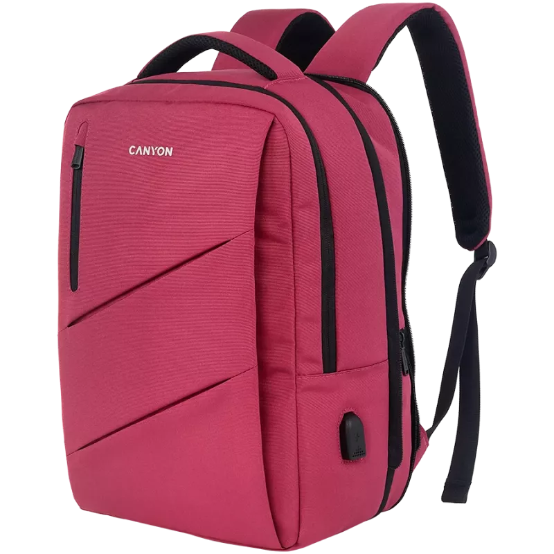 CANYON Backpack BPE-5 Urban USB 15.6 inch Red