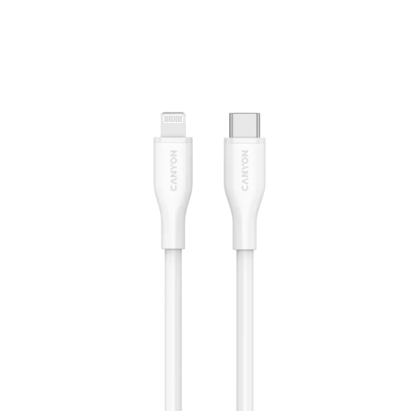 Canyon CLNM60SC10 USB-C to Lightning Cable 1m 60W MFi Silicone White