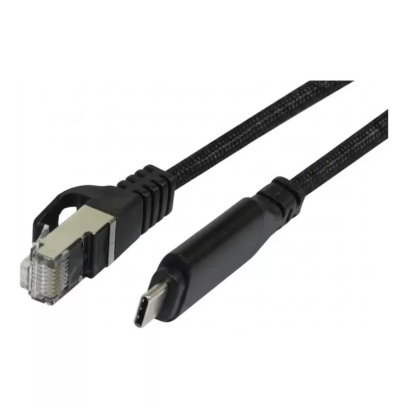 Synergy 21 USB 3.2 Type-C to RJ45 Gigabit Ethernet Adapter Cable 3.0m Black Textile