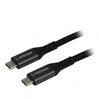 Synergy21 USB4 Cable USB-C to USB-C 2.0m Black Braided 40Gbps 240W Gen 3x2 E-Marker Chip