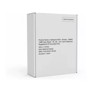 Cradlepoint R920 - Wireless Router - WWAN 1GbE Dual-Band - 3G, 4G - with 5-Year NetCloud Ruggedized IoT Essentials Plan