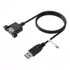 EFB USB 3.0 Extension Cable A-A Male to Panel Mount Female, 0.5m, Black