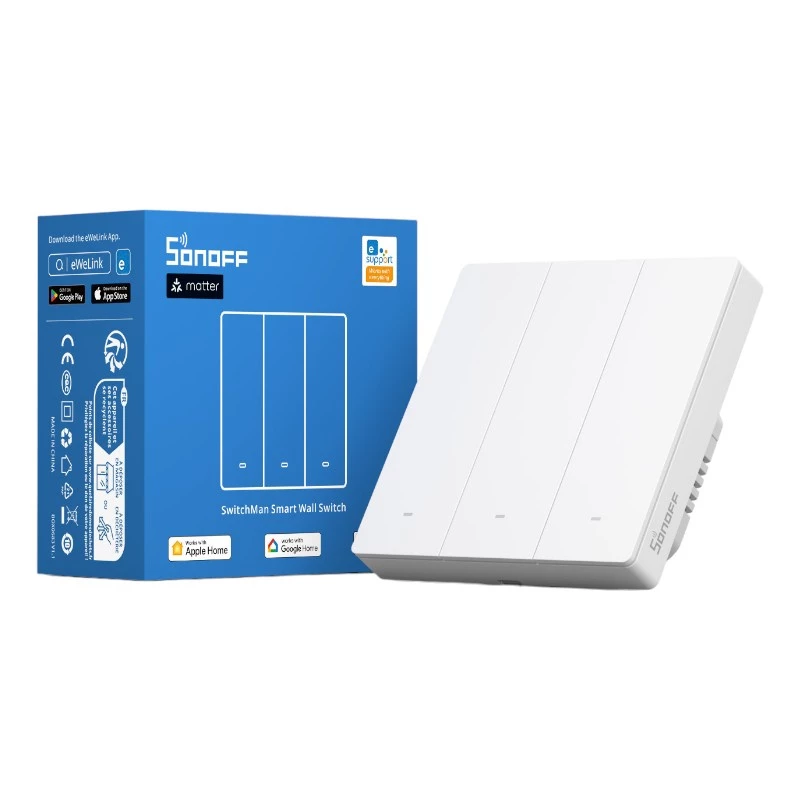 SONOFF M5-3C-86W WiFi Matter Smart Wall Switch (3-Channel) White