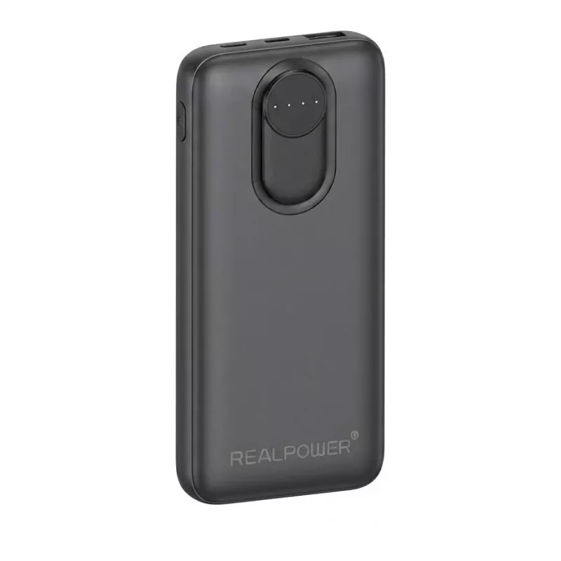 RealPower PB-20000 Pro Power Bank 20000 mAh 30 W 2x USB-A 1x USB-C Black