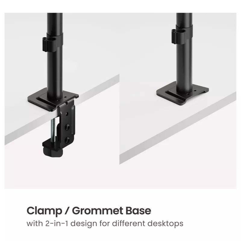 Equip Dual Monitor Desk Mount 17-32 inch 360° Articulating 10kg Black