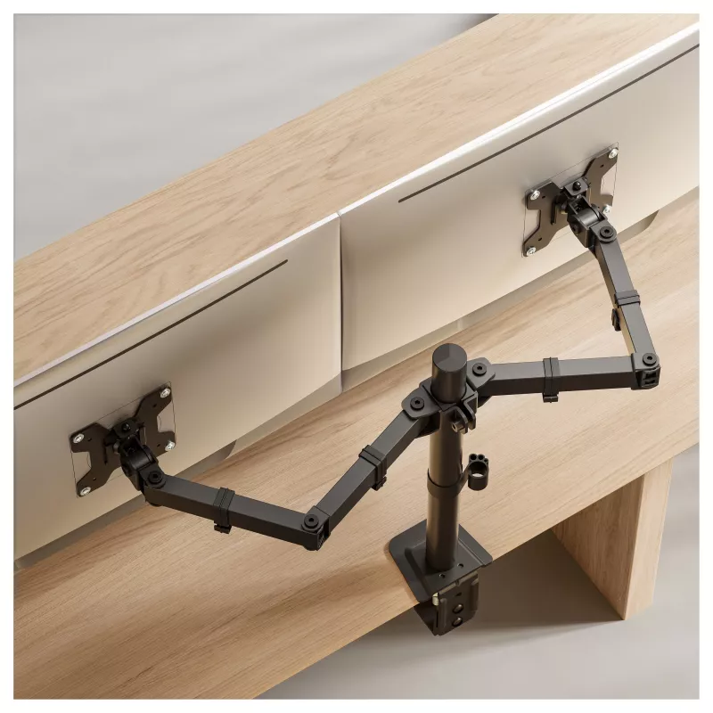 Equip Dual Monitor Desk Mount 17-32 inch 360° Articulating 10kg Black