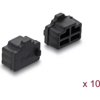 Delock RJ45 Dust Cover 10 Pieces Silicone Black (87547)