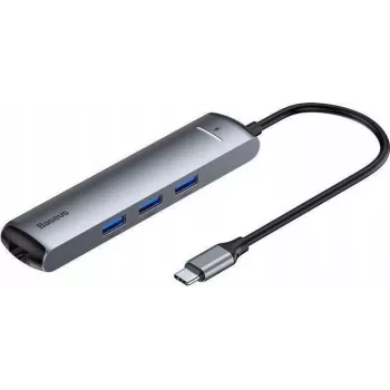 Baseus 7-in-1 USB-C Hub Adapter with 2x USB 3.0, HDMI, USB-C PD 100W, SD/TF Card Reader - Space Grey