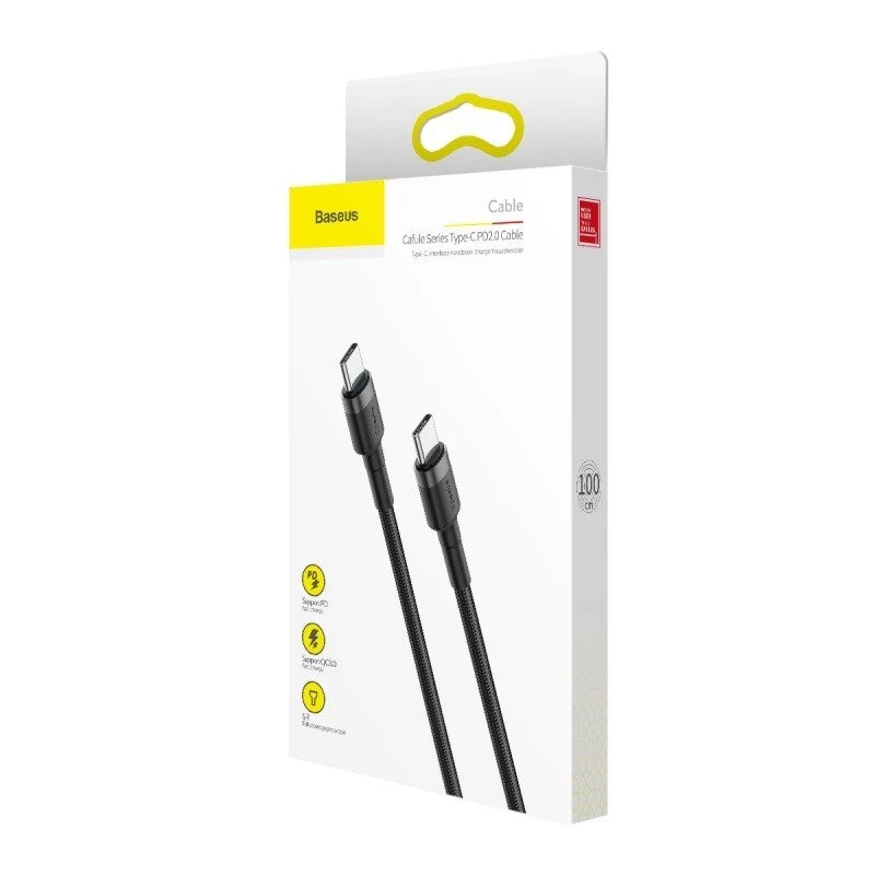 Baseus Cafule USB-C to USB-C Cable PD 2.0 QC 3.0 60W 1m (Black/Grey)