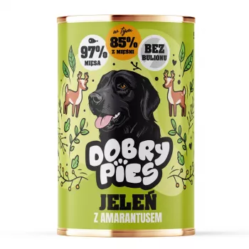DOBRY PIES Venison with Amaranth Wet Dog Food 400g