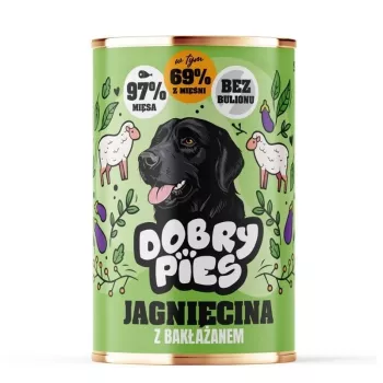 DOBRY PIES Lamb with Eggplant - Wet Dog Food - 400g