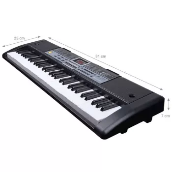 MQ 6136L Keyboard Organ with Microphone for Children - 61 Keys, Black