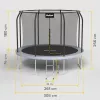 REBEL Active Trampoline PRO 10ft/305 cm with Safety Enclosure, Black/Blue