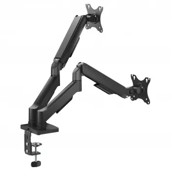 Equip Dual Monitor Desk Mount for 17-32 inch Screens, 360° Rotation, Gas Spring, 9 kg Capacity, Black