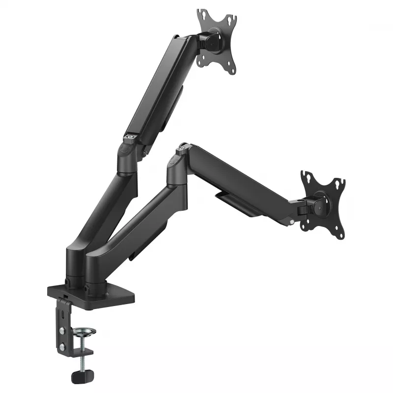 Equip Dual Monitor Desk Mount for 17-32 inch Screens, 360° Rotation, Gas Spring, 9 kg Capacity, Black