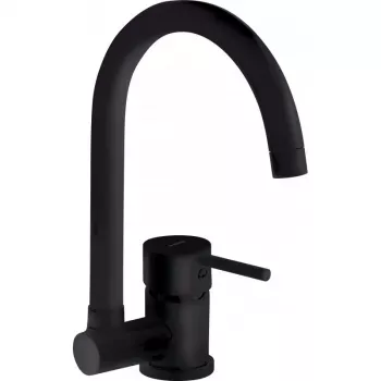 DEANTE Aster Kitchen Mixer Tap with Folding Spout, Black Matte