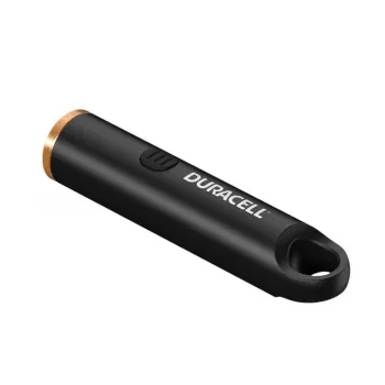 Duracell DK100R Keychain Flashlight 100 Lumens Rechargeable Black