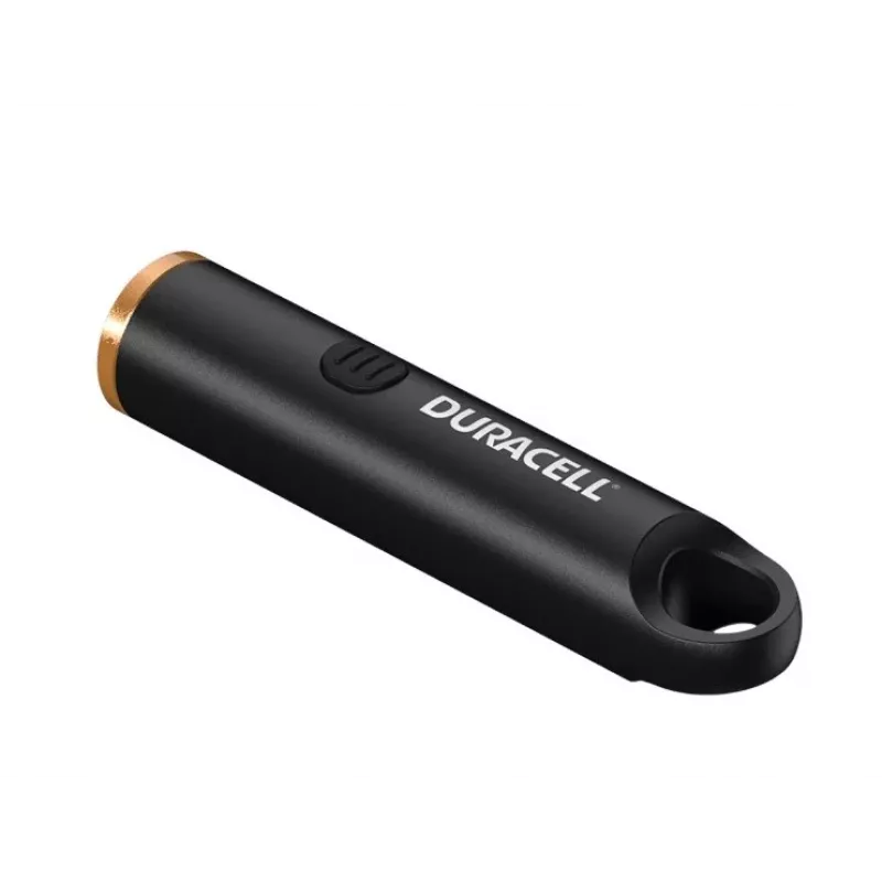 Duracell DK100R Keychain Flashlight 100 Lumens Rechargeable Black