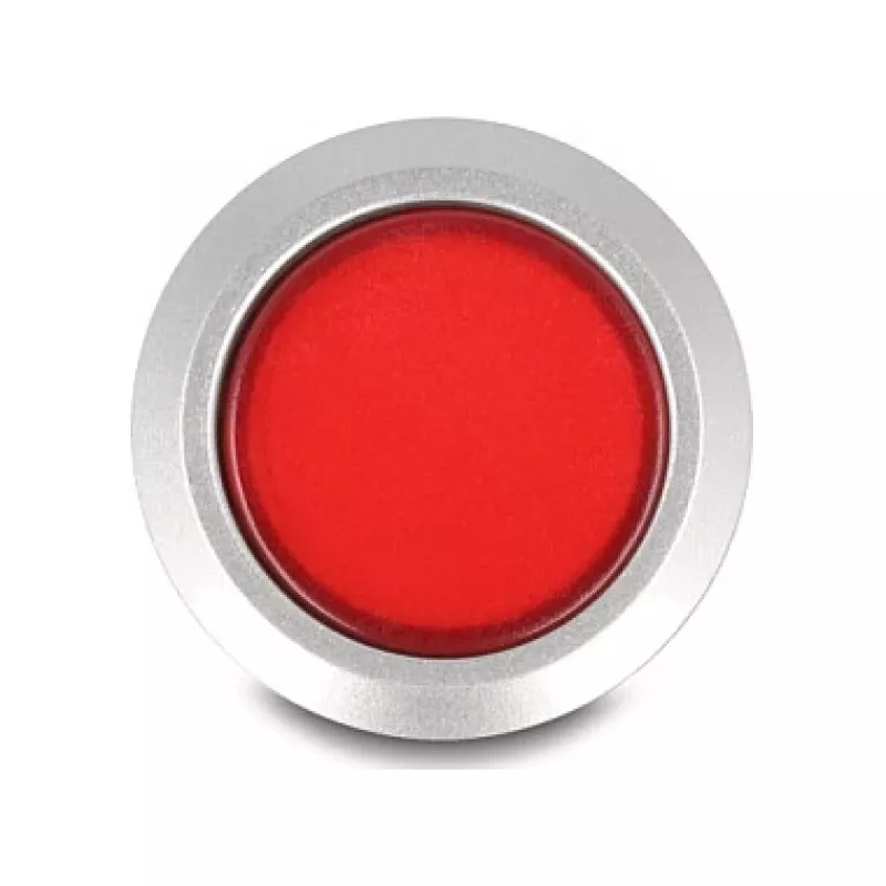 Delock 22 mm Panel Mount Push Button, Flat, Red LED, Solder Terminals, 1 NO, 230 V AC/DC