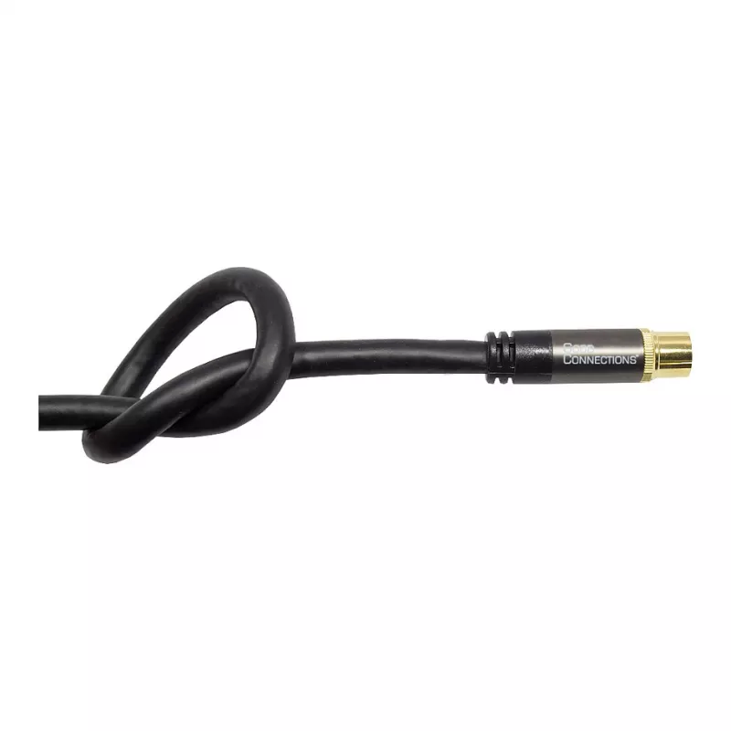 Good Connections SmartFLEX SAT Antenna Cable, IEC/Coax Angled Plug to Jack, Gold-Plated, Quad-Shielded, 120 dB, Black, 1.5 m (GC-M2072)