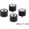 Delock Vibration Damper M6 x 1 mm D 30 x H 20 mm with Male and Female Thread 4 Pieces Black (60821)