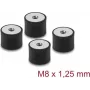 Delock Vibration Damper M8 x 1.25 mm D 30 x H 20 mm with 2x Internal Thread 4 Pieces Black (60827)