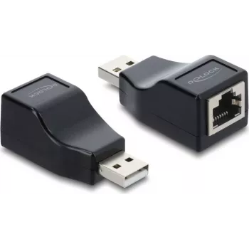 Delock USB 2.0 Type-A Male to RS-232 RJ45 Female Serial Adapter, Black (63290)