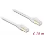 Delock RJ45 Flat Patch Cable Cat.8.1 U/FTP up to 40 Gbps 0.25 m White (81023)