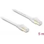 Delock RJ45 Flat Patch Cable Cat.8.1 U/FTP up to 40 Gbps 5 m White (81028)
