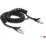 Delock RJ50 Coiled Cable Male to Male 1 m Black (88161)