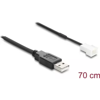 Delock Fan Cable USB 2.0 Type-A Male to 3-Pin (2 Pins Occupied) Fan Connector Male 70 cm (91229)