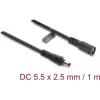 Delock DC Extension Cable 5.5 x 2.5 mm Male to Female with Bayonet Lock 18 AWG, 1 m Black (67392)