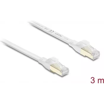 Delock RJ45 Flat Patch Cable Cat.8.1 U/FTP up to 40 Gbps 3 m White (81027)