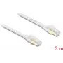 Delock RJ45 Flat Patch Cable Cat.8.1 U/FTP up to 40 Gbps 3 m White (81027)
