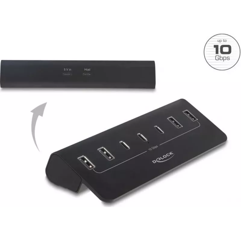 Delock USB 10 Gbps Hub with 3 USB Type-C and 4 USB Type-A Ports (64283)