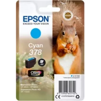 Epson 378 Cyan Original Ink Cartridge 4.1 ml Blister with RF/Acoustic Alarm Signal for Expression Photo XP-8500