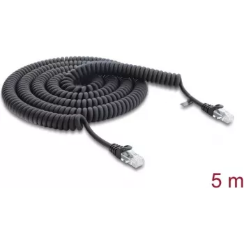 Delock RJ45 Spiral Cable Cat.5e 5 m Black (88019)