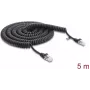 Delock RJ45 Spiral Cable Cat.5e 5 m Black (88019)