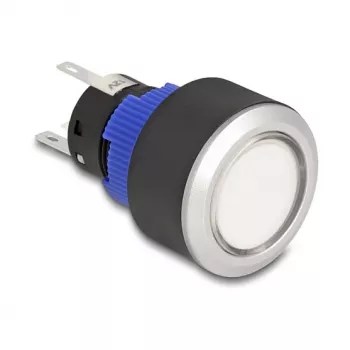 Delock Push Button Switch 22 mm Flat Plastic White LED