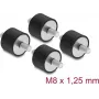 Delock Vibration Damper M8 x 1.25 mm D 30 x H 20 mm with 2 x External Threads 4 Pieces Black (60816)