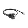 Delock RJ12 Male to RJ12 Female Panel Mount Cable 50 cm Black