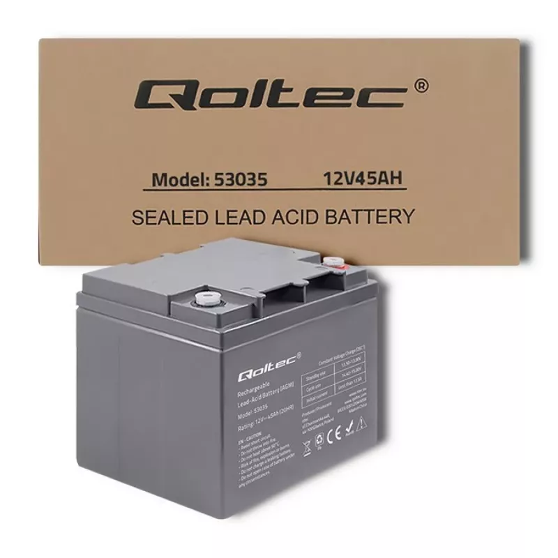 Qoltec 53035 AGM Battery 12V 45Ah 540A
