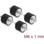 Delock Vibration Damper M6 x 1 mm D 20 x H 15 mm with 2 x External Thread 4 Pieces Black (60814)